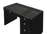 Morgan Black Makeup Vanity Set with Lighted Mirror - Crown Mark | Olivia Furniture