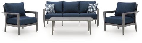 Gali Outdoor Sofa/Chairs/Table Set (Set of 4)