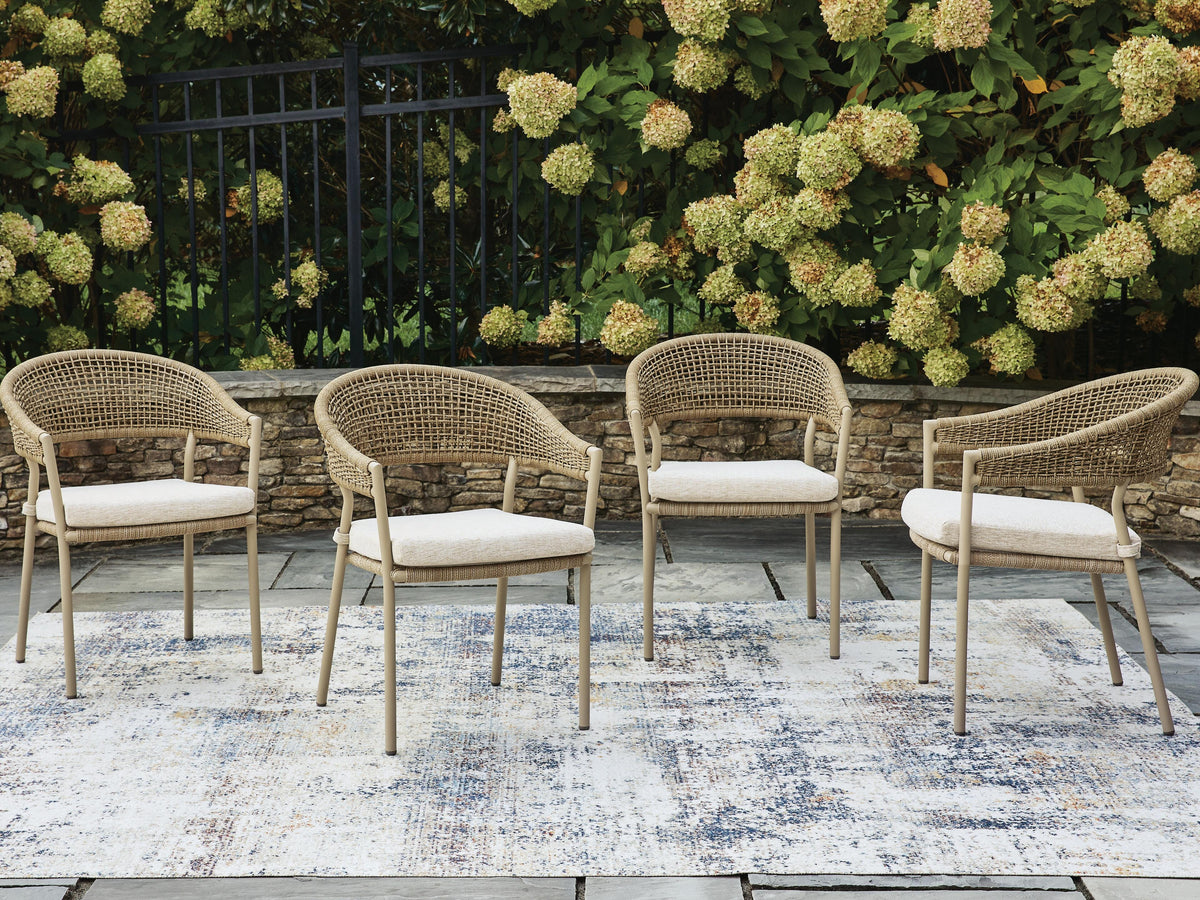 Orchard Beach Outdoor Arm Chair with Cushion (Set of 4)