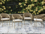 Orchard Beach Outdoor Arm Chair with Cushion (Set of 4)