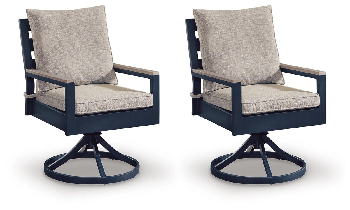 East Beach Outdoor Swivel Chair with Cushion (Set of 2)