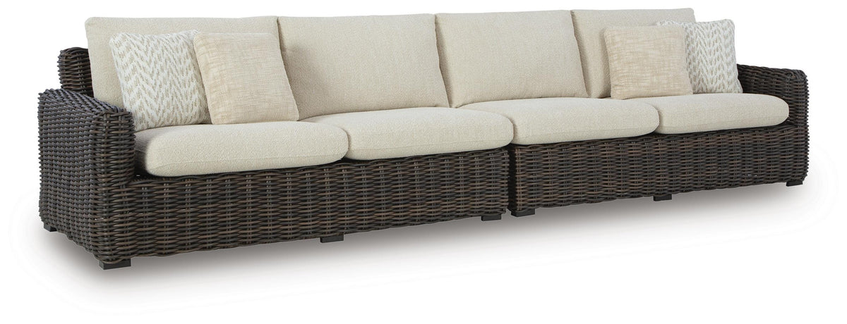 Kimora Outdoor Right and Left-arm Facing Loveseat with Cushion (Set of 2)