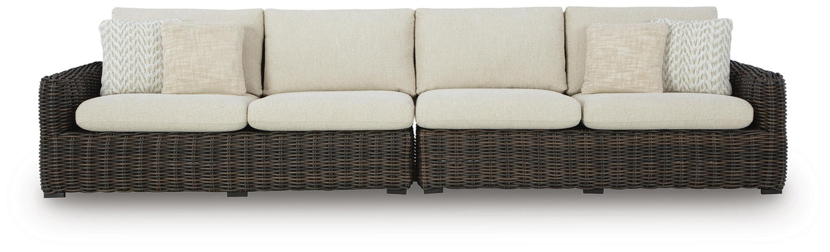 Kimora Outdoor Right and Left-arm Facing Loveseat with Cushion (Set of 2)
