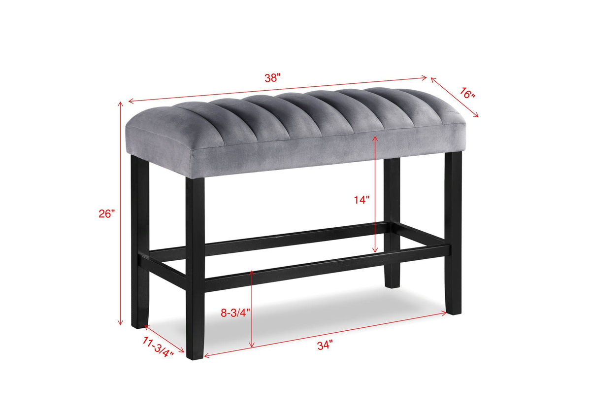 Pascal Black/Gray Square Counter Height Dining Set | Crown Mark | Olivia Furniture