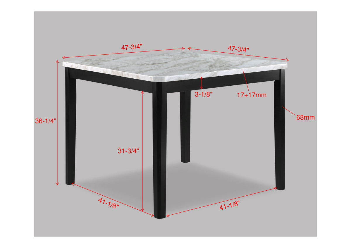 Pascal Black/Gray Square Counter Height Dining Set | Crown Mark | Olivia Furniture