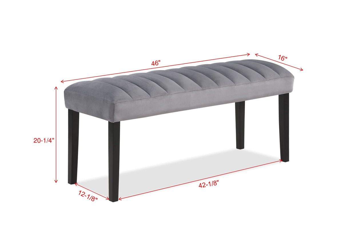 Pascal Gray Dining Bench - Crown Mark | Olivia Furniture