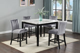 Pascal White/Black Faux Marble-Top Counter Height Table