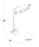 Peacock Arc Black 82" Floor Lamp - Crown Mark | Olivia Furniture