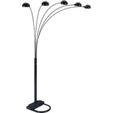 Peacock Arc Black 82" Floor Lamp - Crown Mark | Olivia Furniture