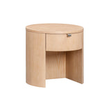 Marlow 19" Wood Round Nightstand With Drawer - Natural