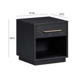 Marlow 17" Wood Nightstand With Drawer - Black
