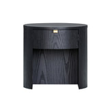 Marlow 19" Wood Round Nightstand With Drawer - Black