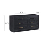 Marlow 6-Drawer Wood Dresser - Black