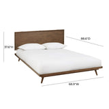 Emery Walnut Wood Platform Bed - Queen