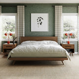 Emery Walnut Wood Platform Bed - Queen
