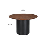 Marlow 48" Wood Round Dining Table - Black