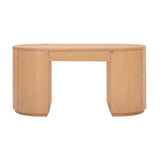 Marlow 64" Wood Executive Desk With Storage - Natural