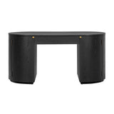 Marlow 64" Wood Executive Desk With Storage - Black