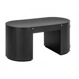 Marlow 64" Wood Executive Desk With Storage - Black
