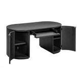 Marlow 64" Wood Executive Desk With Storage - Black