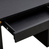 Marlow 64" Wood Executive Desk With Storage - Black
