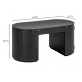 Marlow 64" Wood Executive Desk With Storage - Black