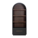 Marlow Wood Bookcase With File Drawer - Black