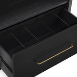 Marlow Wood Bookcase With File Drawer - Black