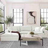 Cali Performance Fabric Modular Armless Chair - Pearl