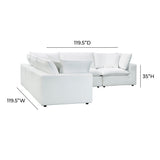 Cali 5-Piece Performance Fabric Modular L-Sectional - Pearl