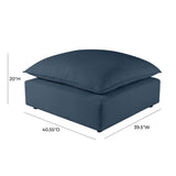 Cali Performance Fabric Ottoman - Navy