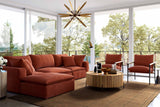 Cali Performance Fabric Modular Corner Chair - Rust