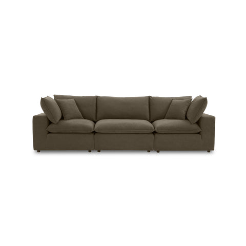 Cali 120" Chocolate Brown Performance Velvet Modular Sofa