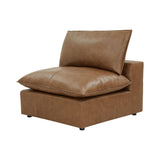 Cali Brown Leather Modular Armless Chair