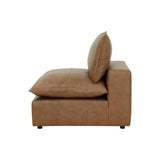 Cali Brown Leather Modular Armless Chair