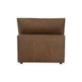 Cali Brown Leather Modular Armless Chair