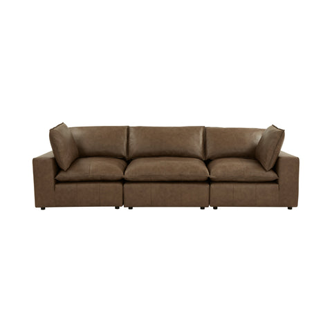 Cali 120" Brown Leather Modular Sofa