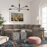 Willow Performance Velvet Modular Corner Chair - Taupe