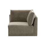 Willow Performance Velvet Modular Corner Chair - Taupe