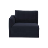 Willow Performance Velvet Modular LAF Corner Chair - Navy