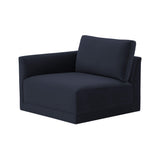 Willow Performance Velvet Modular LAF Corner Chair - Navy