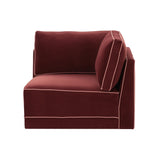 Willow Performance Velvet Modular Corner Chair - Red