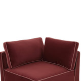 Willow Performance Velvet Modular Corner Chair - Red