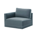 Willow Performance Velvet Modular LAF Corner Chair - Blue