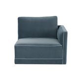 Willow Performance Velvet Modular RAF Corner Chair - Blue