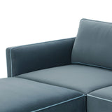 Willow 6-Piece Performance Velvet Modular U Sectional - Blue
