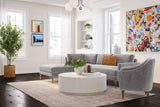 Serena 3-Piece Performance Velvet Chaise Sectional - Grey / LAF