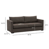 Portsmouth 85" Sofa - Brown