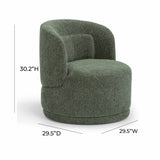 Massa Textured Performance Fabric Swivel Accent Chair - Green