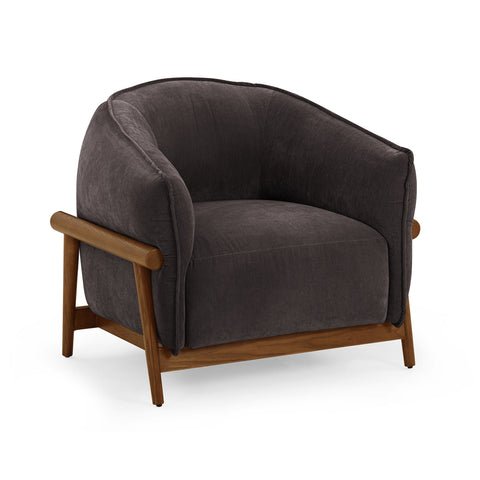 Piedmont Upcycled Contract-Grade Chenille Accent Chair - Grey